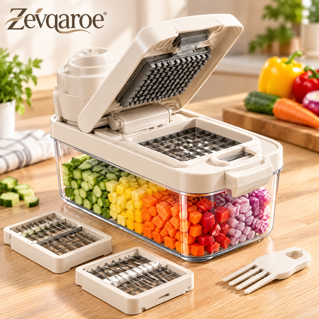 Zevqaroe™ Multi-Function Vegetable Chopper & Dicing System