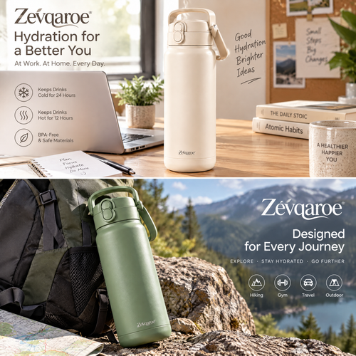 Zevqaroe™ Everyday Carry Insulated Bottle with Handle