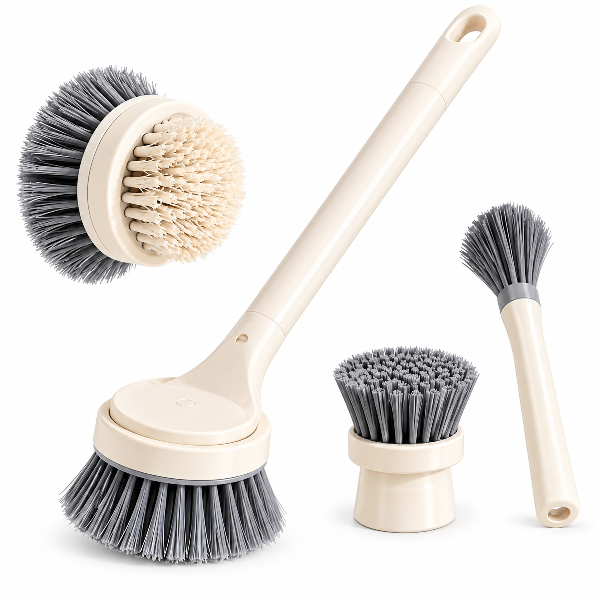 Zevqaroe™ Multi-Surface Long-Handle Cleaning Brush Set