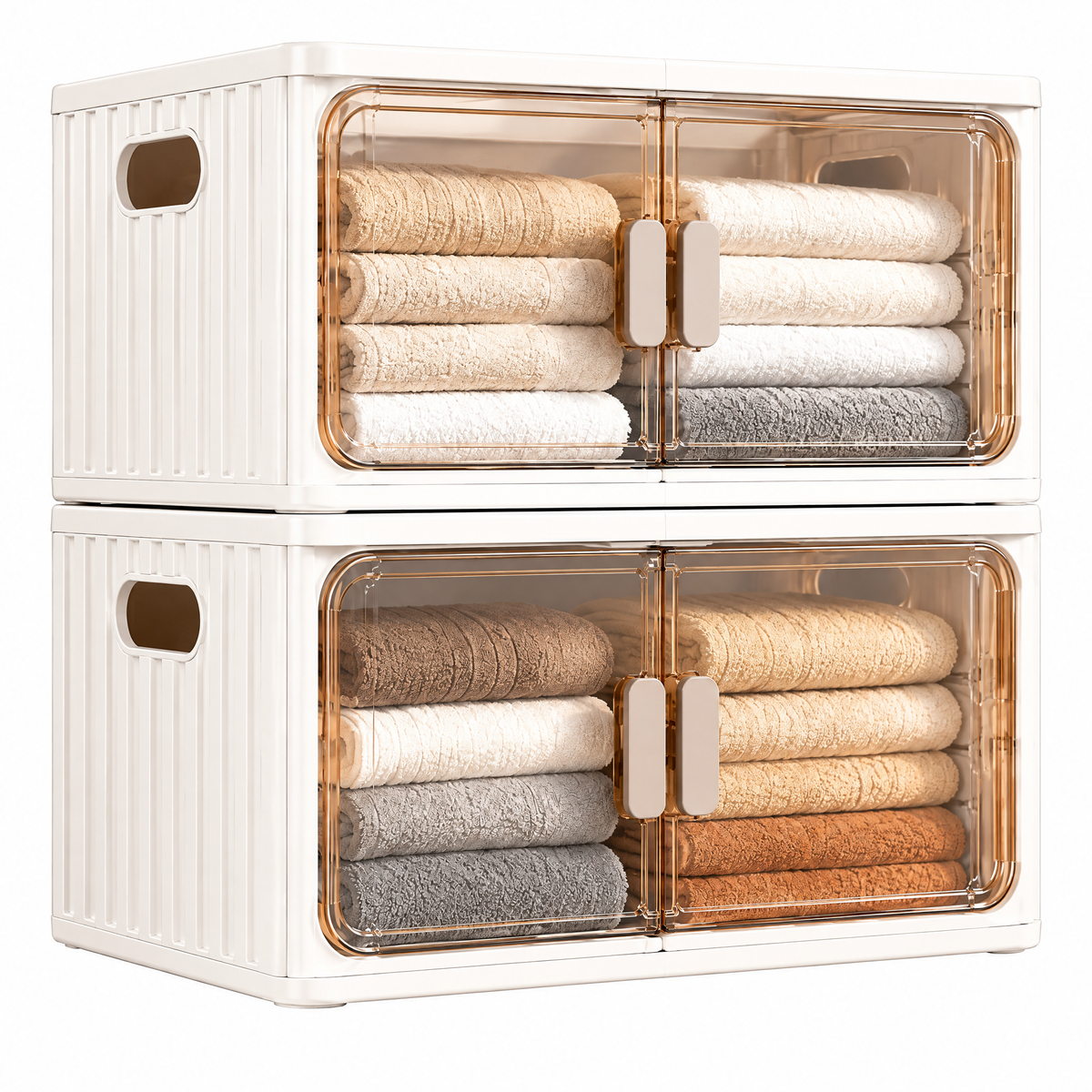 Zevqaroe™ Stackable Clear-Front Storage Organizer
